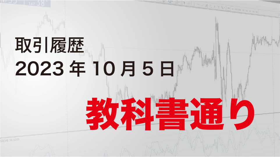 2023年10月5日 ドル円（USD/JPY）5分足チャート-教科書通り