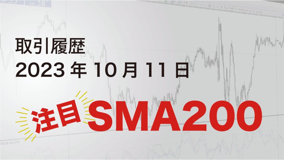 2023年10月11日 ドル円（USD/JPY）5分足チャート-注目！SMA200