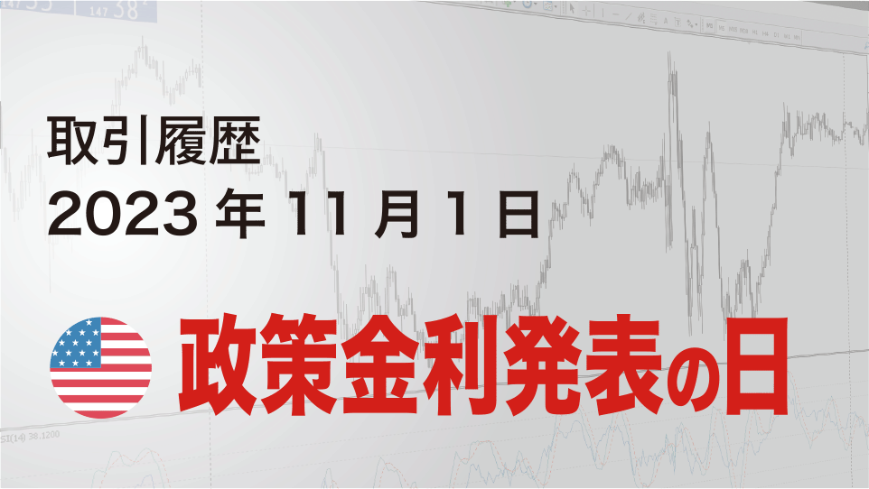 2023年11月1日 ポンドドル（GBP/USD）5分足チャート-アメリカ政策金利発表